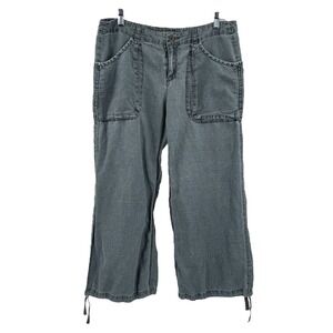 Free People Womens 12 Blue-Gray Utility Pants Drawstring Hem Boho Y2K Relaxed